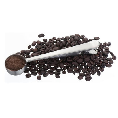 Coffee Scoop with Clip – Convenient Coffee Measuring Scoop & Bag Sealing Clip