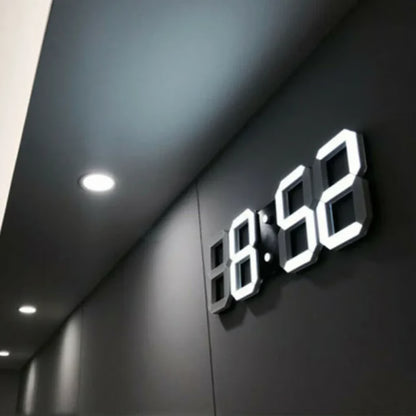Large 3D LED Digital Wall Clock – Time, Temperature & Date Display