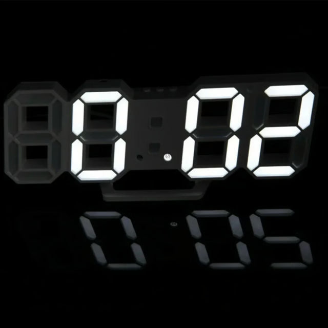 Large 3D LED Digital Wall Clock – Time, Temperature & Date Display