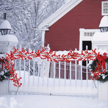 Elegant 6 ft 2.8 in (74.8 in) Artificial Cranberry Vine Garland – Festive Table & Party Decor