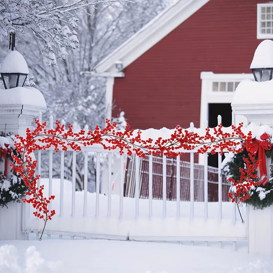 Elegant 6 ft 2.8 in (74.8 in) Artificial Cranberry Vine Garland – Festive Table & Party Decor