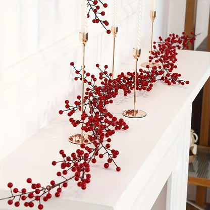 Elegant 6 ft 2.8 in (74.8 in) Artificial Cranberry Vine Garland – Festive Table & Party Decor