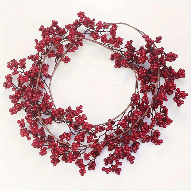 Elegant 6 ft 2.8 in (74.8 in) Artificial Cranberry Vine Garland – Festive Table & Party Decor