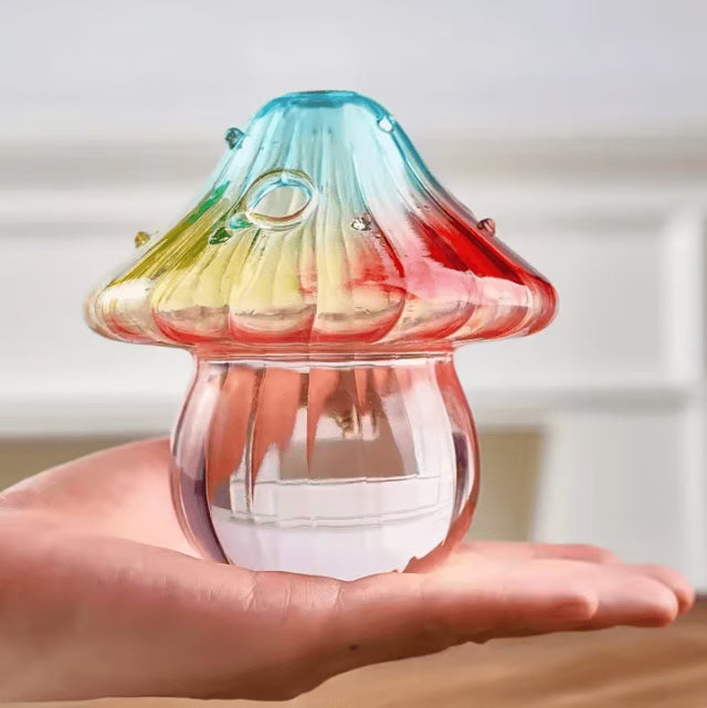 Colorful Mushroom Glass Hydroponic Vase – Flower & Home Decor