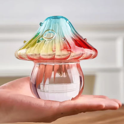 Colorful Mushroom Glass Hydroponic Vase – Flower & Home Decor