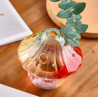 Colorful Mushroom Glass Hydroponic Vase – Flower & Home Decor