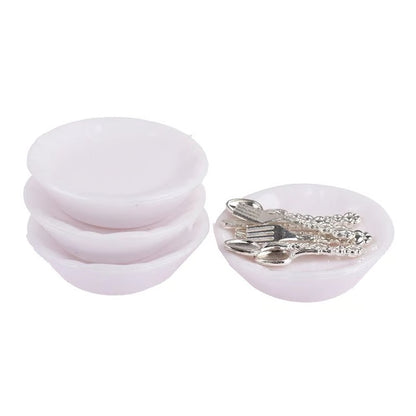 1 12 Dollhouse Miniature Plate Knife Fork Spoon Set Tableware Decor