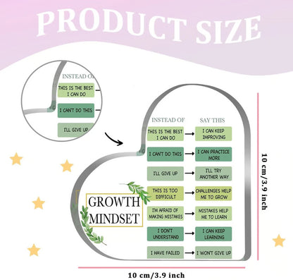 Growth Mindset Acrylic Decor – Inspirational Gift for Teachers, Classrooms & Offices