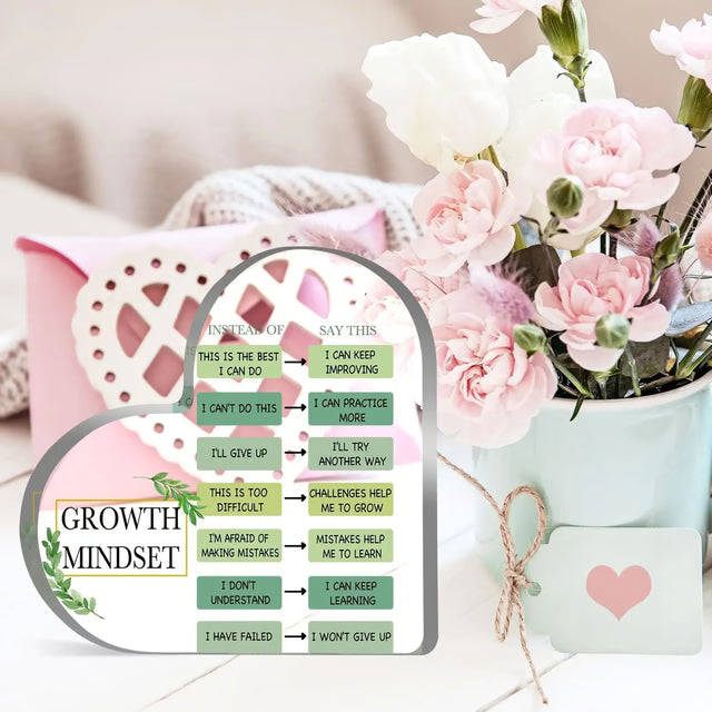 Growth Mindset Acrylic Decor – Inspirational Gift for Teachers, Classrooms & Offices
