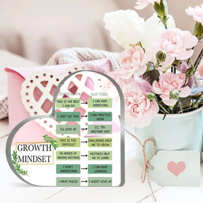 Growth Mindset Acrylic Decor – Inspirational Gift for Teachers, Classrooms & Offices