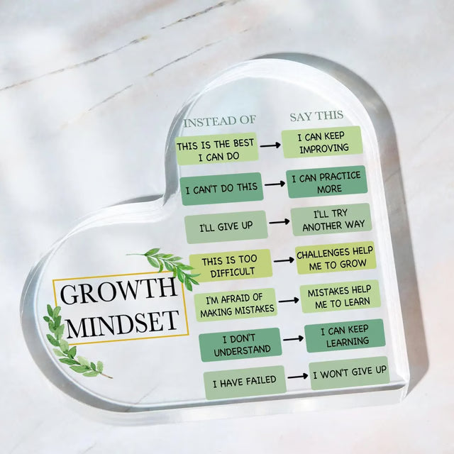 Growth Mindset Acrylic Decor – Inspirational Gift for Teachers, Classrooms & Offices